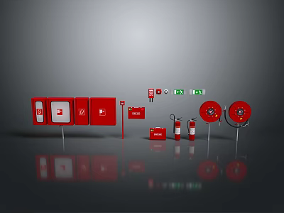 Red Household Items with Storage Cabinets Boxes Containers and Tools for Home Storage Solutions 3d model