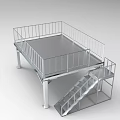 Heavy Duty Industrial Equipment Metal Platform With Railings And Staircase Structure