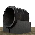 Industrial Equipment Heavy Duty Metal Gearbox Mechanical Component On Cracked Surface