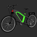 Modern Electric Bicycle With Gray Frame Green Streamlined Design And Black Seat