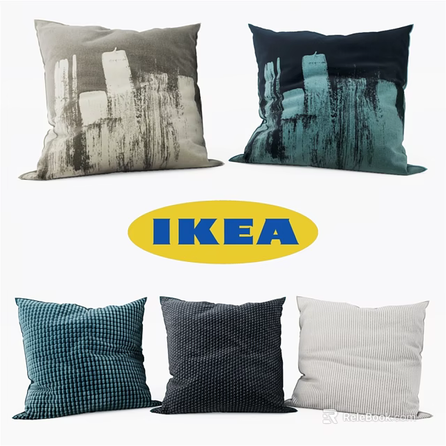 Stylish IKEA Throw Pillows With Modern Patterns And Multiple Color Options 3d model 