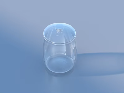 Clear Transparent Glass Jar As Household Storage Container For Kitchen Use 3d model