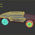 The Blue Futuristic Concept Car With Modern Geometric Design And Large Wheels
