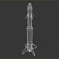 Toy Rocket Model With Red Nose Cone White Body And Gray Fins