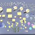 Colorful Illuminated Decorative Lights With Various Shapes Including Round Square And Leaf