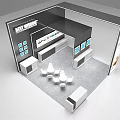 BEST VISION Modern Exhibition Booth With Display Screens Tables Chairs And Cabinets