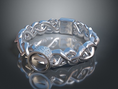 Modern Ring Diamond Ring Gem Ring Women's Ring 3d model