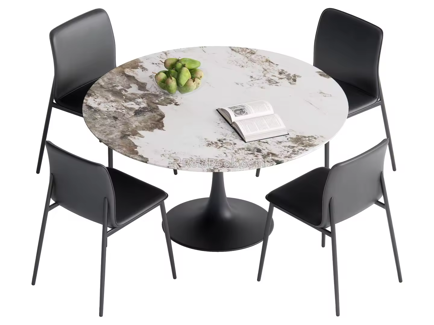 Dining table and chair combination 3d model