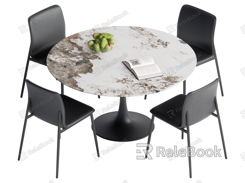 Dining table and chair combination model