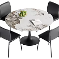 Dining table and chair combination 3d model