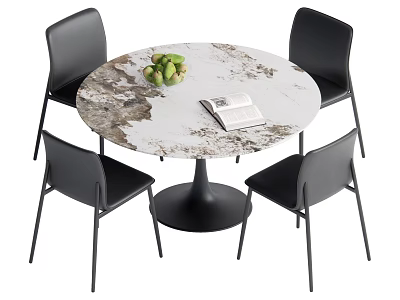 Dining table and chair combination 3d model