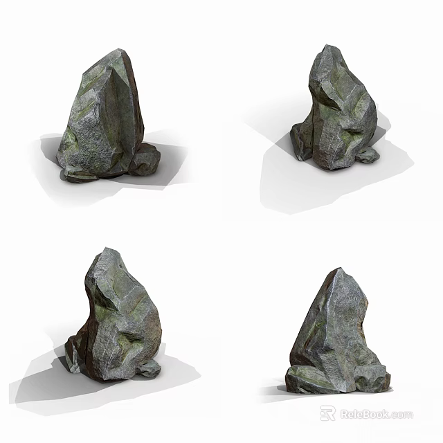 Natural Stone And Wood Decorative Elements With Various Shapes For Design Projects 3d model