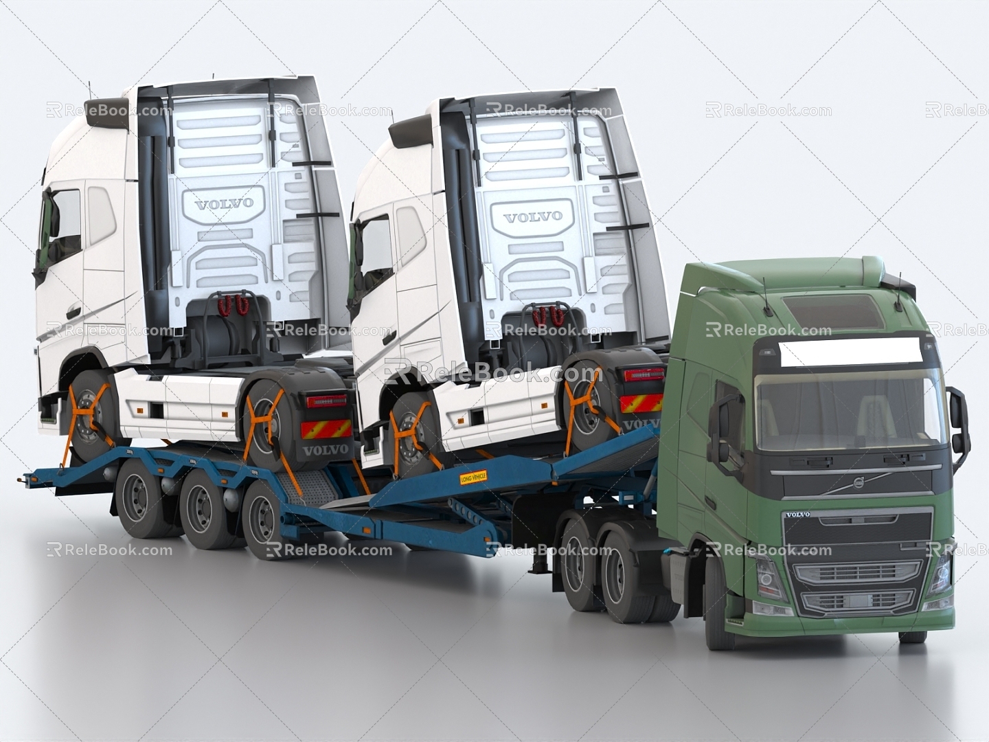 Truck Truck Truck Car Trailer Semi Trailer Car Trailer 3d model