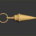 Golden Cone Shaped Clothing Accessory With Loop Detail And Shiny Metallic Finish