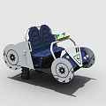 Kids Play Equipment Ride On Car With Blue Seats Gear Wheels And Two Seats