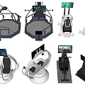 Advanced Virtual Reality Simulation Devices With Seats Consoles And Screens
