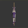 Purple And White Carousel Horse Equipment With Green Leaves Orange Accents On Golden Pole