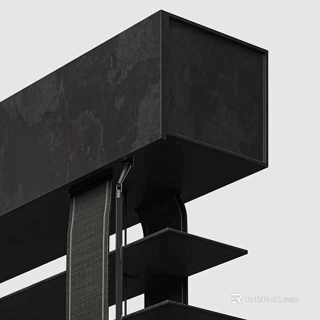 Modern Black Window Blinds With Sleek Design For Home Interior Decor 3d model 