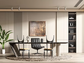 Modern Study Middle Study 3d model