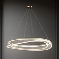 Modern Double Circular Ring Pendant Light With White Illumination And Minimalist Hanging Design