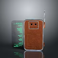 Pioneer Vintage Portable Computer With Brown Leather Case Antenna And Green Card