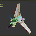 White Aircraft Model With Angular Wings And Detailed Panels Fuselage Structure 3d model