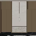 Modern Golden Elevator Design With Dual Doors Marble Wall And Pendant Light