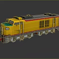 Vintage Metallic Yellow Train Model With Green Front Gray Top Number 107 Reflective Dark Background