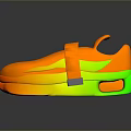 Bright Orange And Green Casual Sandals With Velcro Straps Comfortable Design