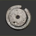 Traditional Stone Mill Equipment With Upper And Lower Discs And Central Hole