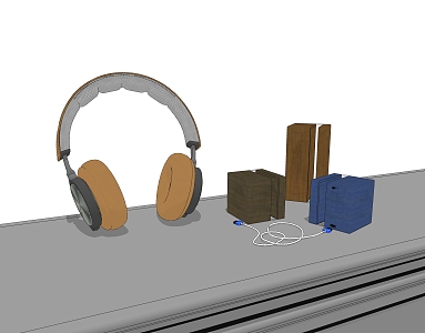 Modern headphones small speakers 3d model