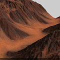 Rugged Mountainous Terrain With Orange Brown Rocky Texture And Detailed Topography