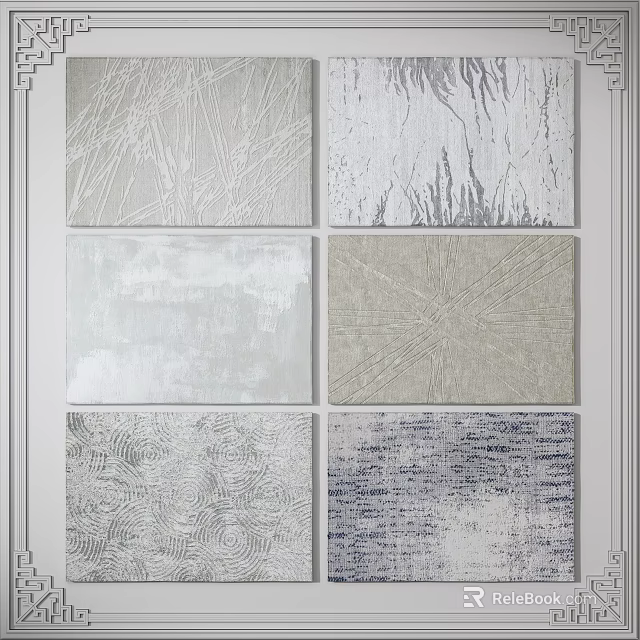 Square Rugs With Various Patterns Textures And Neutral Tones For Home Decor 3d model