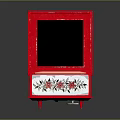 Red Decorative Jewelry Box With Open Lid Cream Lining And Floral Pattern Design