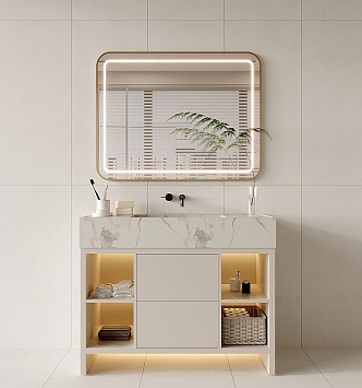 Modern Washbasin Bathroom Cabinet Bathroom Cabinet Combination Bathroom Small Pieces 3d model