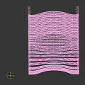 Woven Wooden Strip Chair With Curved Structure And Black Frame Design