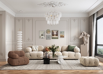 French Living Room Home Living Room 3d model