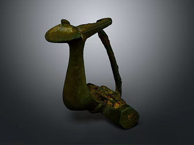 Ancient Bronze Daily Life Item With Unique Shape And Textured Surface 3d model