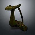 Ancient Bronze Daily Life Item With Unique Shape And Textured Surface
