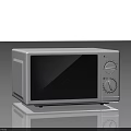 Modern Silver Microwave Oven As Essential Kitchen Appliance With Glass Door And Knobs 3d model