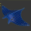 Vibrant Blue Spotted Manta Ray Marine Animal With Unique Ocean Features