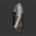 White And Brown Camouflage Pattern Long Sleeve Shirt With Front Logo Design