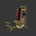 Black Red Multifunctional Home Gym Training Chair With Metal Frame And Ergonomic Design