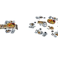 Modern Tableware Ornaments Combination 3d model