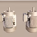 Two Silver Electric Motors With Cooling Fins And Terminal Box Design