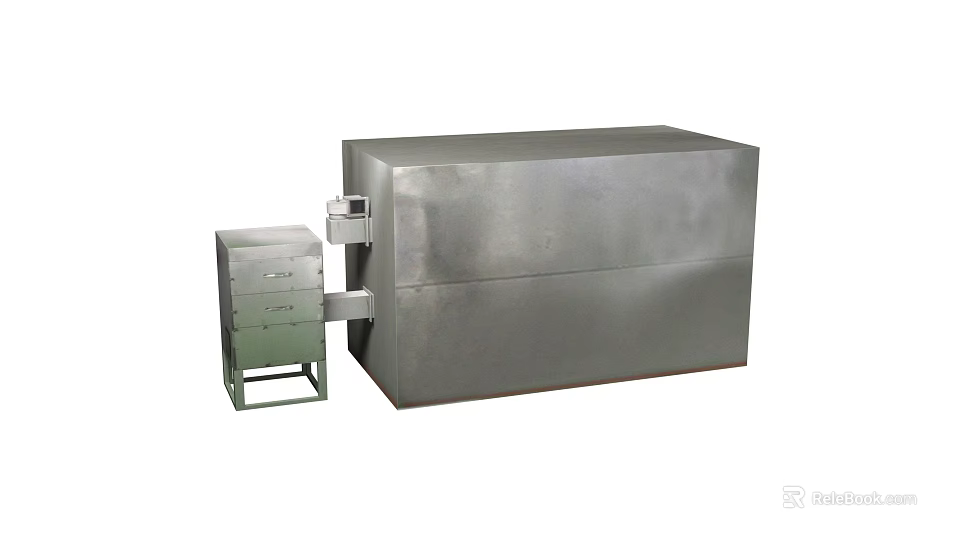 Industrial Metal Processing Equipment With Large Cabinet And Drawer Storage Unit 3d model 