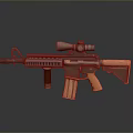 Modern Tactical Rifle With Scope Metal Barrel And Wooden Grip Design