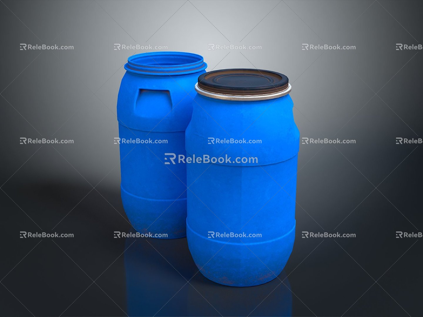 Plastic bucket big trash can bucket pot container realistic model