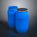 Plastic bucket big trash can bucket pot container realistic 3d model
