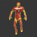 Iron Man Biological Character 3D Model With Detailed Red Gold Armor And Blue Energy Core